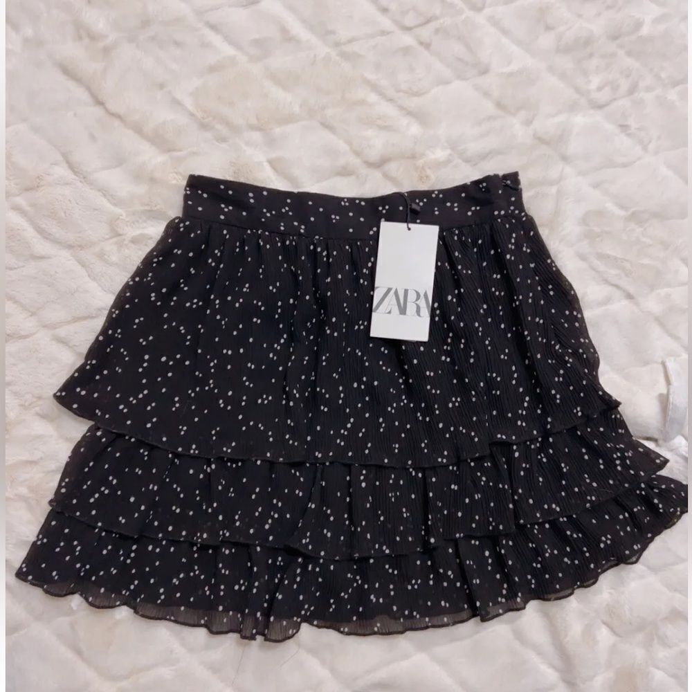 Zara Women’s Polka‎ Dot Skirt Black XS, S